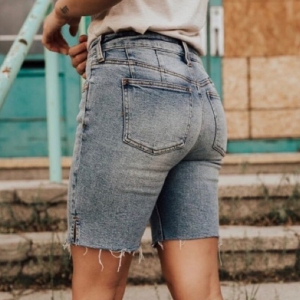 Free People We The Free People Denim Shorts Western Core Coastal Cowgirl Blue - Picture 4 of 15